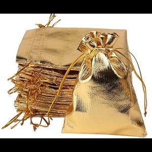 Gold drawstring party bags